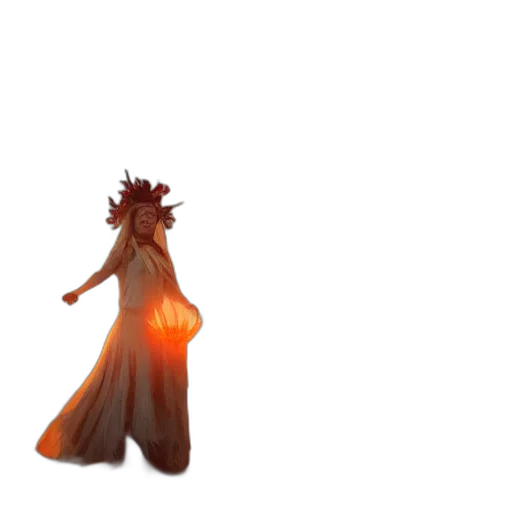 dress, crown, staff, creature, 3d render, concept art, pixel art, fantasy art transparent PNG cut-out