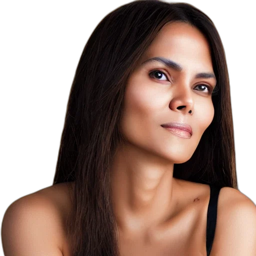 hair, face, photorealistic, studio, photoshoot, chinese, halle, berry transparent PNG cut-out