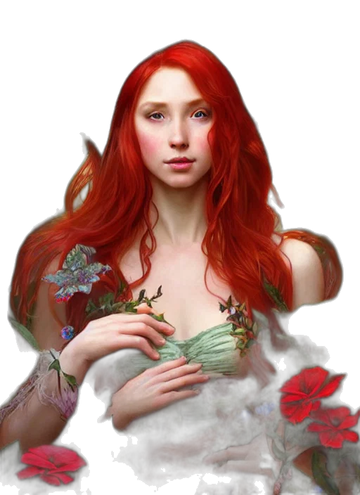 dress, dragon, jewelry, face transparent PNG cut-out