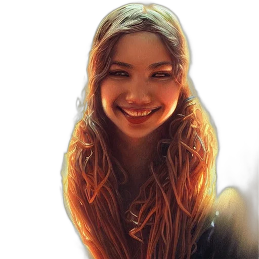 face, hair, dress, creature, photorealistic, oil painting, cartoon, fantasy art transparent PNG cut-out