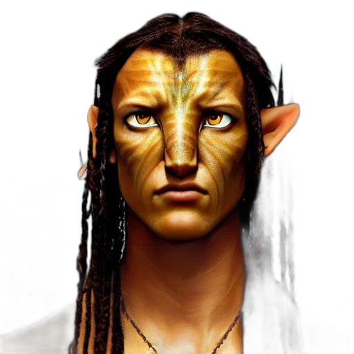 face, mask, staff, fantasy art transparent PNG cut-out