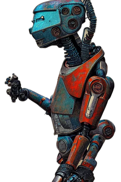 robot, staff, weapon, animal transparent PNG cut-out