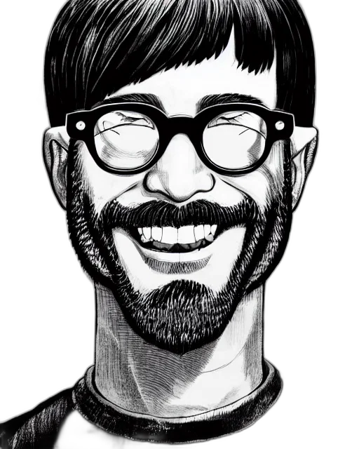 face, cartoon, comic book art, pencil sketch transparent PNG cut-out