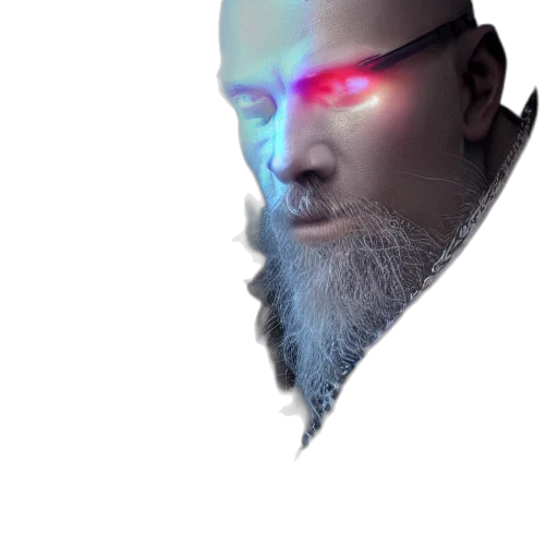 robot, face, mask, creature, cyberpunk, concept art, vaporwave, photorealistic transparent PNG cut-out