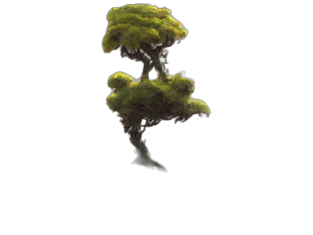 tree, creature, crown, staff transparent PNG cut-out