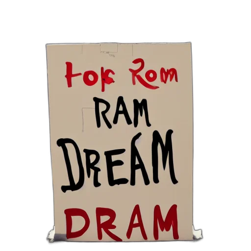 cat, holding, sign, text, reads, dream transparent PNG cut-out