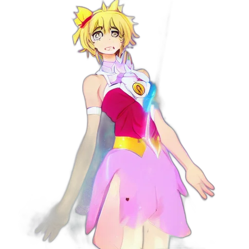 dress, staff, anime, concept art, cartoon, pixel art, colorful, pastel transparent PNG cut-out