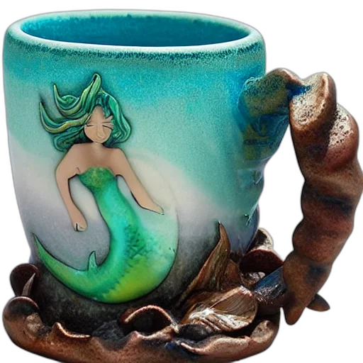 fantasy art, photorealistic, underwater, ceramic transparent PNG cut-out