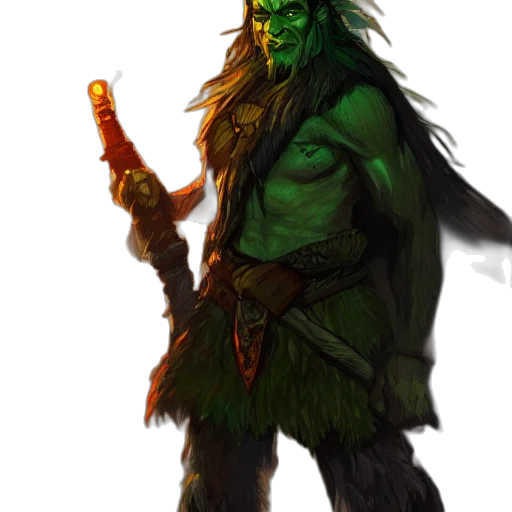 staff, creature, concept art, fantasy art, comic book art, pixel art, green, older transparent PNG cut-out