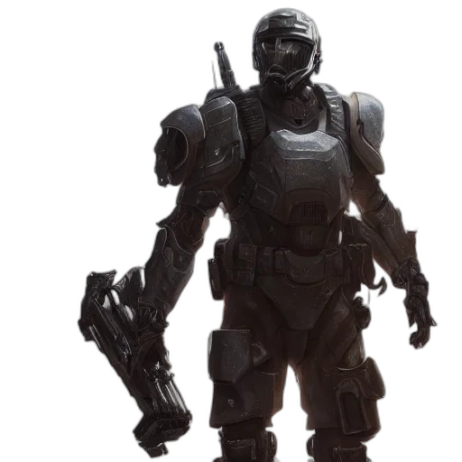 robot, weapon, concept art, 3d render transparent PNG cut-out