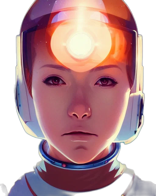 robot, face, mask, concept art, cyberpunk, comic book art, fantasy art, outer space transparent PNG cut-out