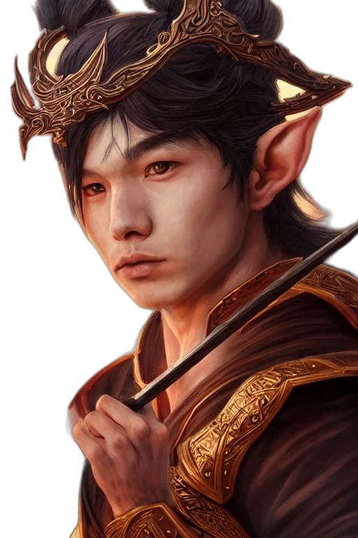 dragon, face, staff, crown transparent PNG cut-out