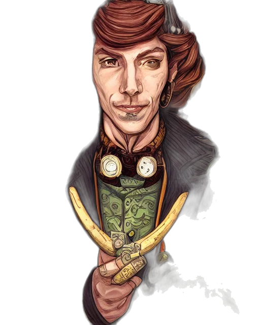 staff, fantasy art, concept art, comic book art, watercolor, detailed, portrait, illustration transparent PNG cut-out