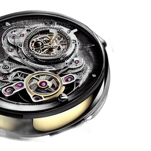 retro, futuristic, tourbillon, watch transparent PNG cut-out