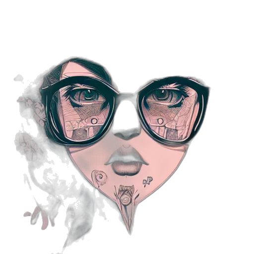 mask, face, watercolor, vaporwave, cartoon, cyberpunk, fire, pastel transparent PNG cut-out