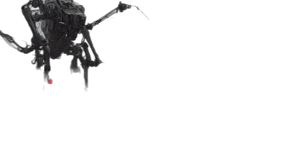 robot, weapon, creature, staff, concept art, 3d render, pixel art, fantasy art transparent PNG cut-out