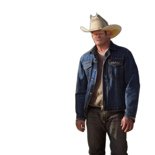jacket, hat, animal, weapon, photorealistic, concept art, 3d render, dean transparent PNG cut-out