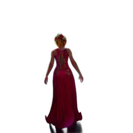 dress, crown, staff, jewelry, 3d render, concept art, fantasy art, pixel art transparent PNG cut-out