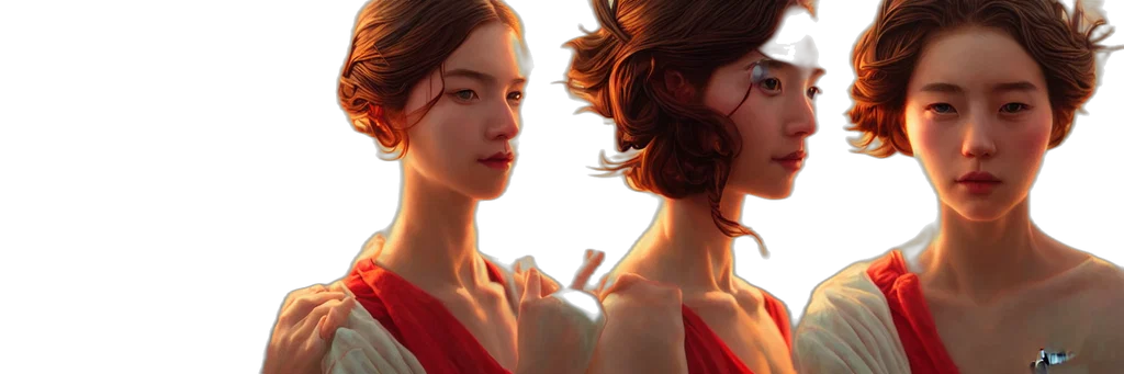 dress, face, photorealistic, concept art transparent PNG cut-out
