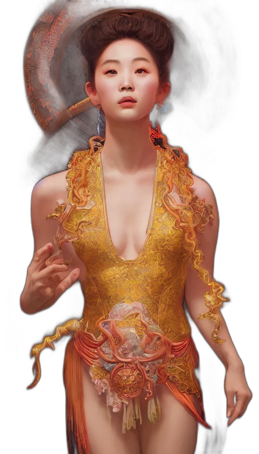 dress, jewelry, mask, fantasy art transparent PNG cut-out