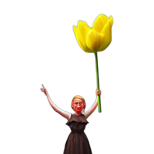 flower, dress, staff, crown transparent PNG cut-out