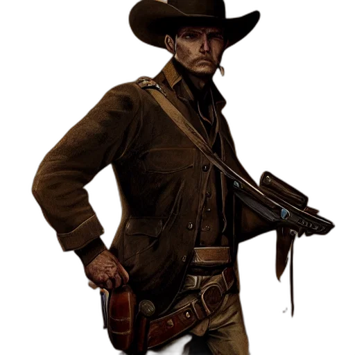 staff, weapon, hat, jacket, concept art, comic book art, photorealistic, pixel art transparent PNG cut-out