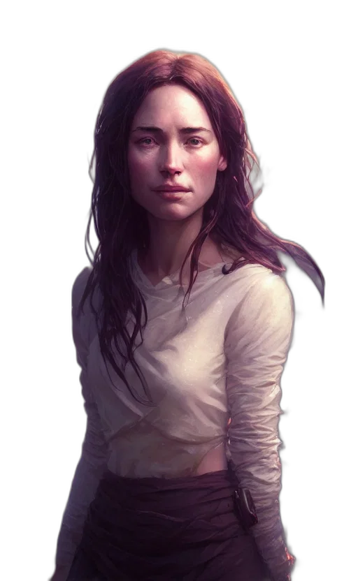 face, dress, dragon, staff transparent PNG cut-out