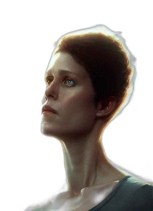 face, photorealistic, concept art, fantasy art, oil painting, outer space, underwater, portrait transparent PNG cut-out