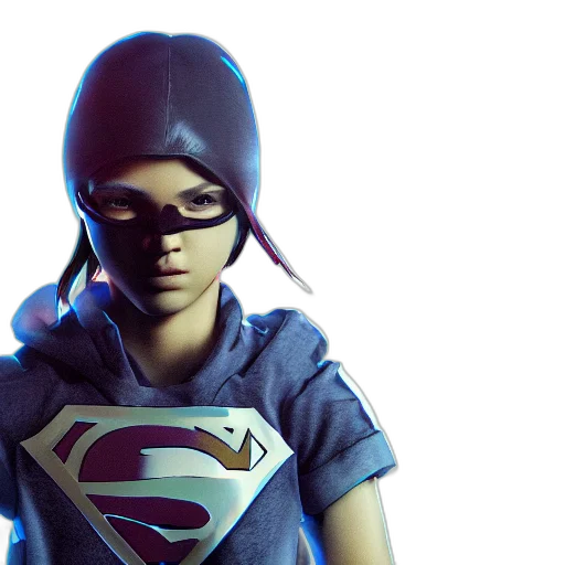 comic book art, concept art, 3d render, teenager transparent PNG cut-out