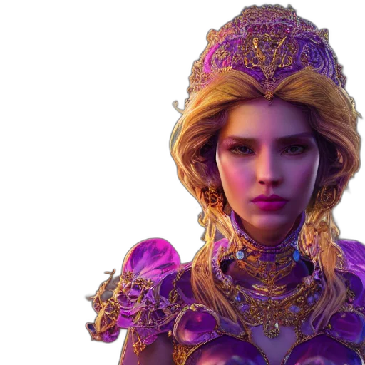 crown, face, fantasy art, concept art, 3d render, photorealistic, golden, portrait transparent PNG cut-out