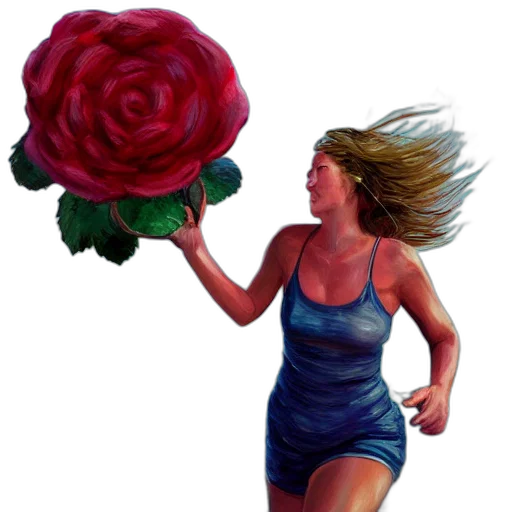flower, oil painting, photorealistic, pixel art transparent PNG cut-out