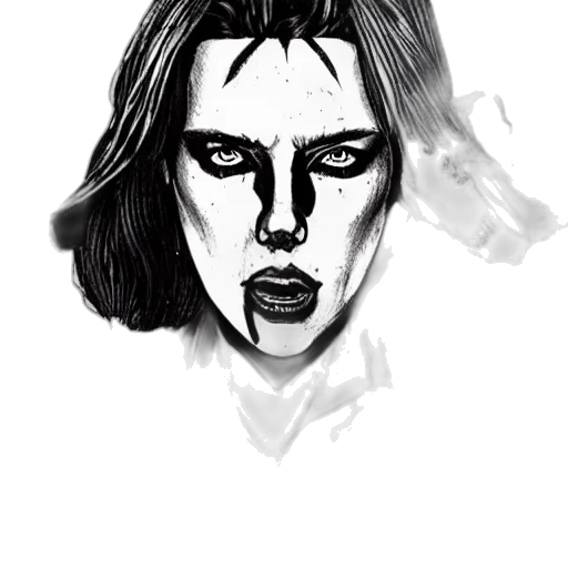 face, mask, comic book art, cartoon, photorealistic, concept art, monochrome, dark transparent PNG cut-out