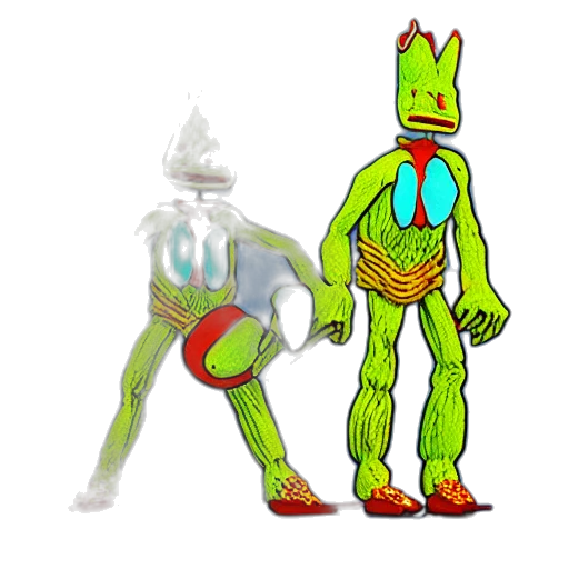robot, creature, animal, staff, concept art, 3d render, pixel art, cartoon transparent PNG cut-out