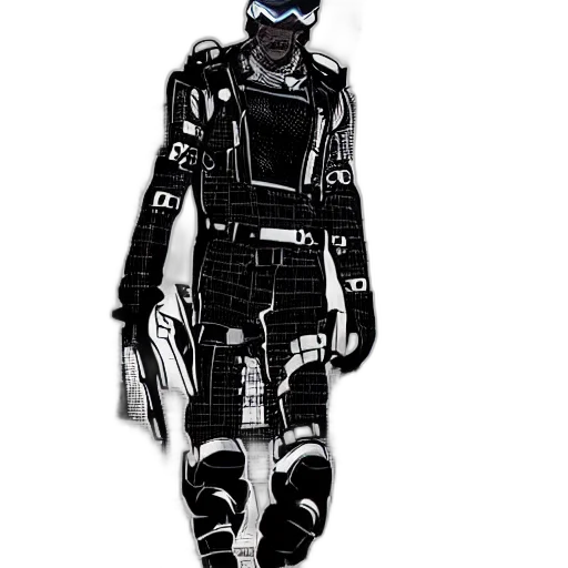 robot, mask, jacket, staff transparent PNG cut-out