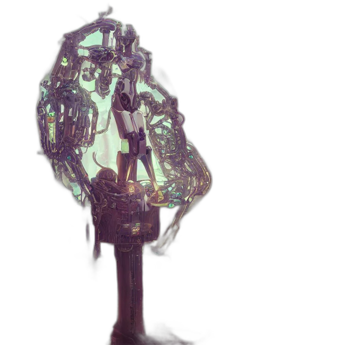 robot, dress, crown, mask transparent PNG cut-out