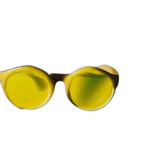 3d render, green, golden, earth tones, neon, lemon, wearing, sunglasses transparent PNG cut-out
