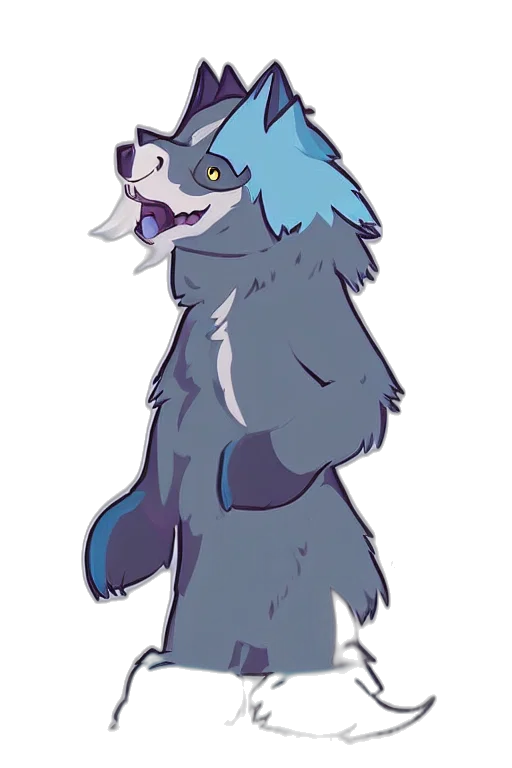 creature, staff, animal, concept art, watercolor, cartoon, pixel art, blue transparent PNG cut-out