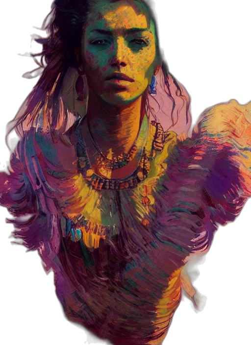 dress, face, jewelry, hair, fantasy art, watercolor, photorealistic, concept art transparent PNG cut-out