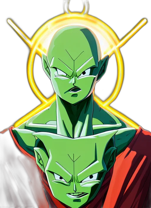 staff, concept art, anime, comic book art, pixel art, green, neon, symmetry transparent PNG cut-out