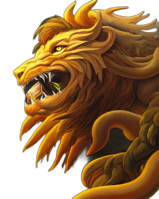 fantasy art, concept art, photorealistic, oil painting, golden, oil, painting, mythical transparent PNG cut-out