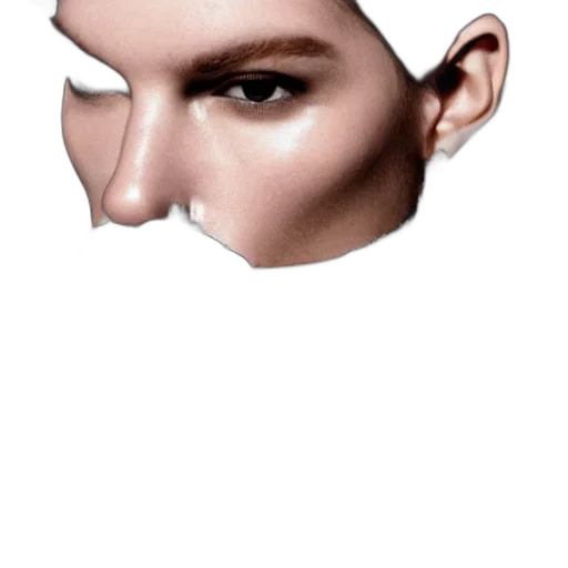 face, mask, hair, crown, photorealistic, 3d render, concept art, cyberpunk transparent PNG cut-out