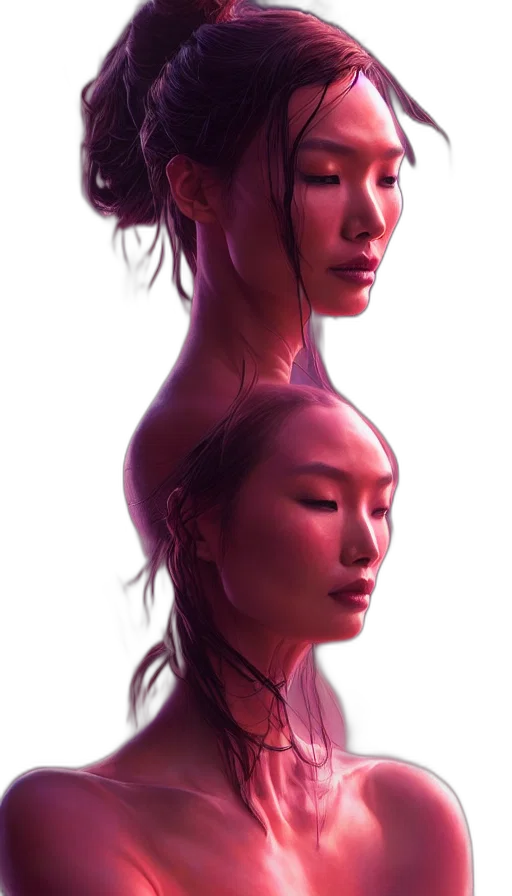 face, crown, jewelry, concept art, photorealistic, cyberpunk, fantasy art, neon lights transparent PNG cut-out