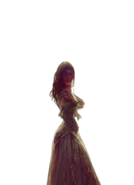 dress, hair, creature, face, fantasy art, photorealistic, concept art, oil painting transparent PNG cut-out