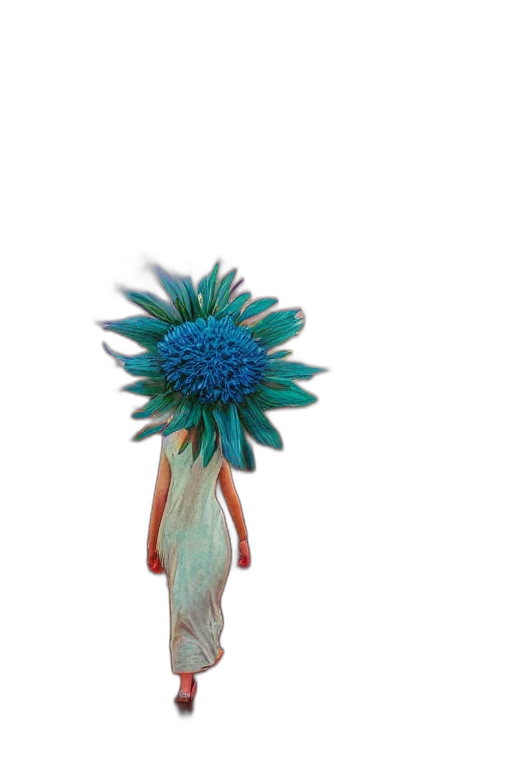flower, umbrella, hat, staff, 3d render, photorealistic, concept art, vaporwave transparent PNG cut-out