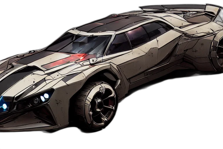 car, concept art, 3d render, comic book art transparent PNG cut-out
