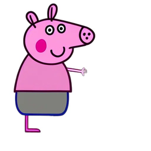 animal, creature, cartoon, concept art, 3d render, pixel art, peppa, pig transparent PNG cut-out