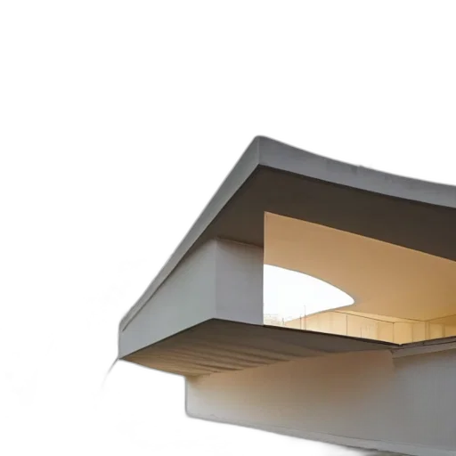 building, furniture, umbrella, 3d render transparent PNG cut-out