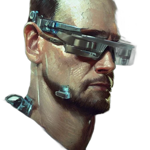 robot, face, staff, weapon transparent PNG cut-out