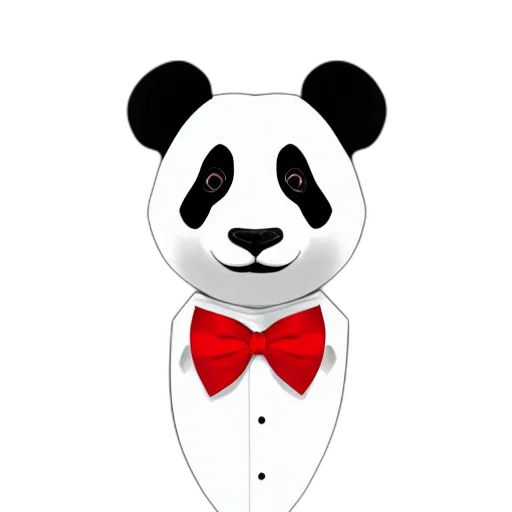 animal, cartoon, pixel art, concept art, 3d render, portrait, panda, wearing transparent PNG cut-out