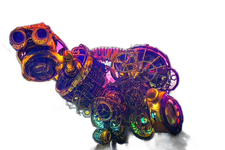 animal, weapon, robot, jewelry, 3d render, concept art, pixel art, fantasy art transparent PNG cut-out